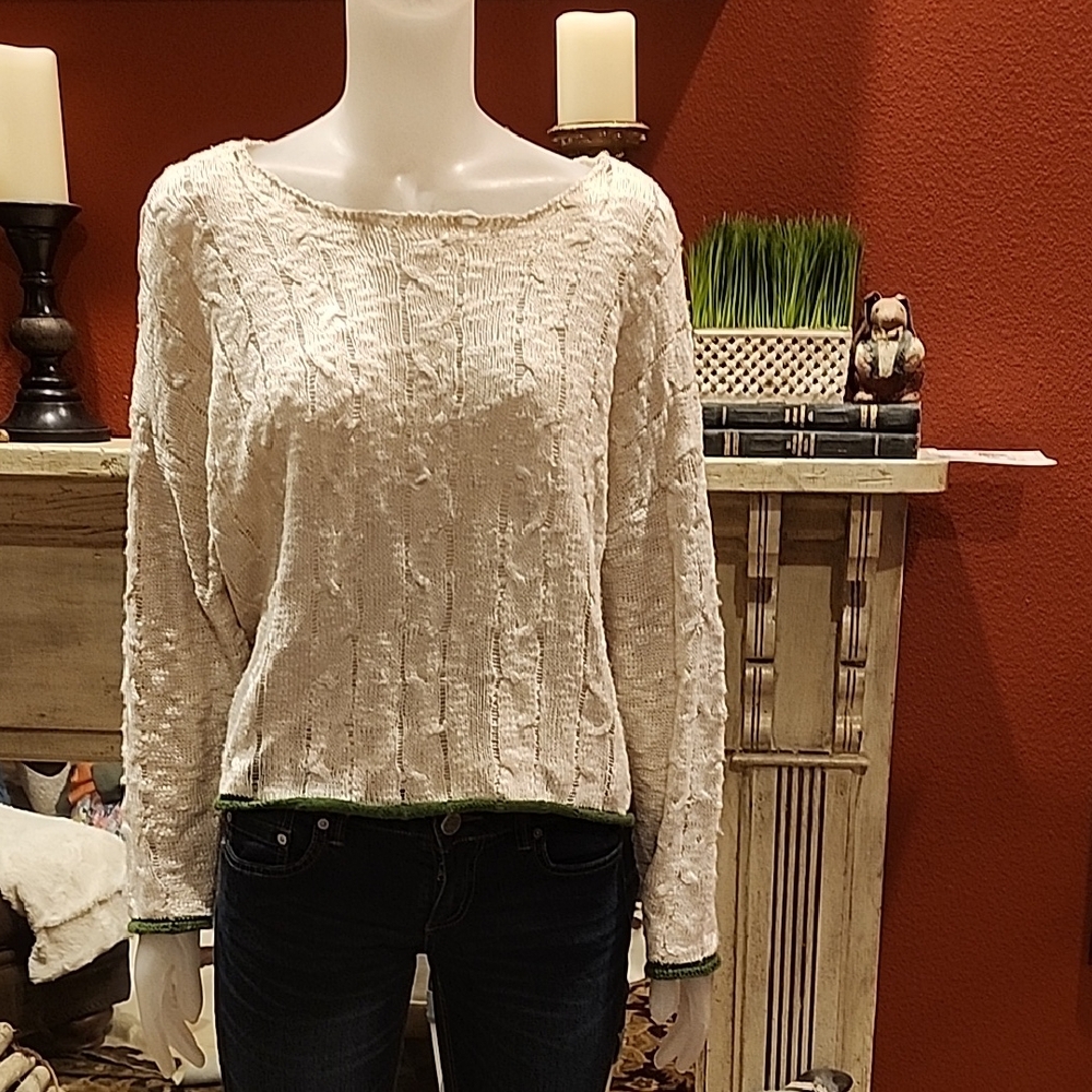 Cream Textured Sweater